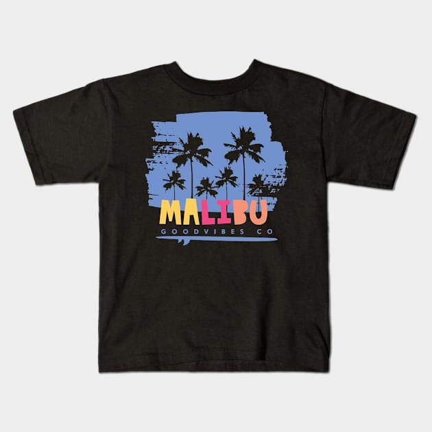 Malibu surf the waves Kids T-Shirt by NeedsFulfilled